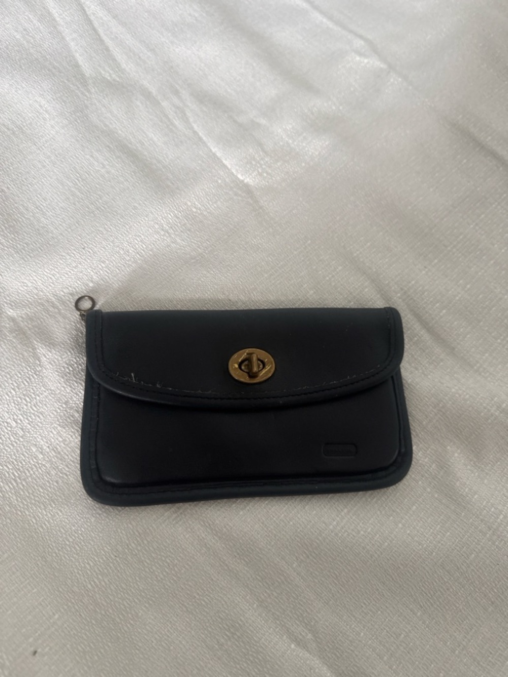 Vintage Coach Black Leather Turn Lock Mini Bag Clutch